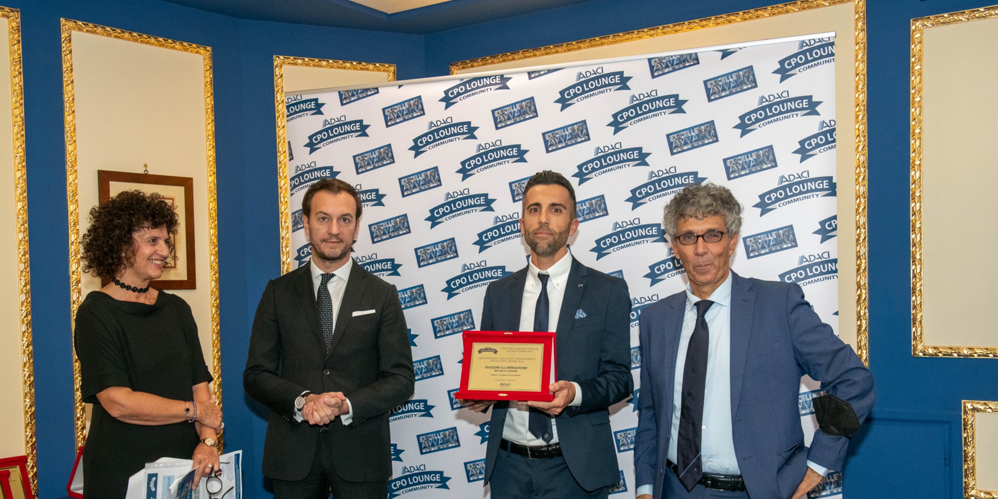 In the photo above, from the left: Federica Dallanoce, General Secretary and National Vice President ADACI; Matteo Perondi, CPO of Vodafone; Michele Cerioni, Supply Chain Manager iGuzzini.